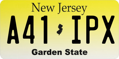 NJ license plate A41IPX