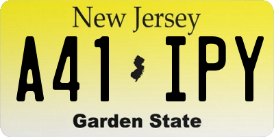 NJ license plate A41IPY