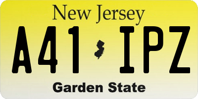 NJ license plate A41IPZ