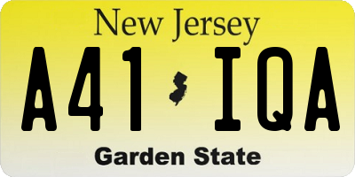 NJ license plate A41IQA