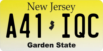 NJ license plate A41IQC
