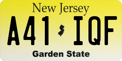 NJ license plate A41IQF