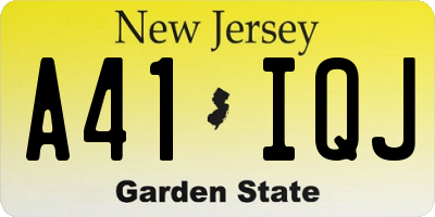 NJ license plate A41IQJ