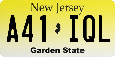 NJ license plate A41IQL