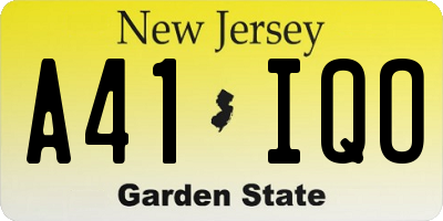 NJ license plate A41IQO