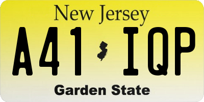 NJ license plate A41IQP