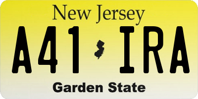 NJ license plate A41IRA