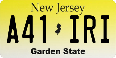NJ license plate A41IRI