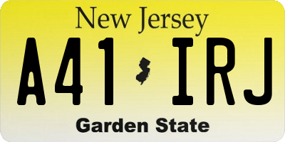 NJ license plate A41IRJ