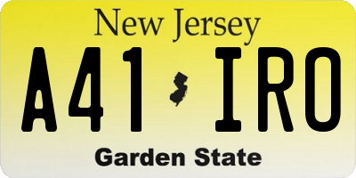 NJ license plate A41IRO