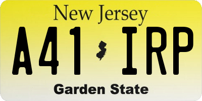 NJ license plate A41IRP