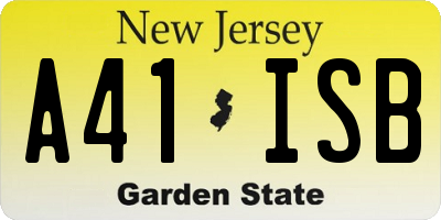 NJ license plate A41ISB