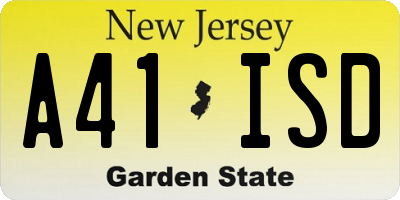 NJ license plate A41ISD