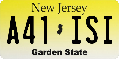 NJ license plate A41ISI