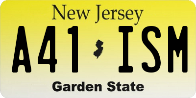 NJ license plate A41ISM