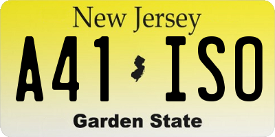 NJ license plate A41ISO