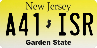 NJ license plate A41ISR