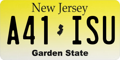 NJ license plate A41ISU
