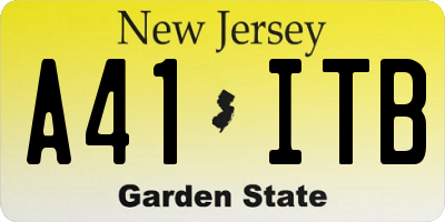 NJ license plate A41ITB