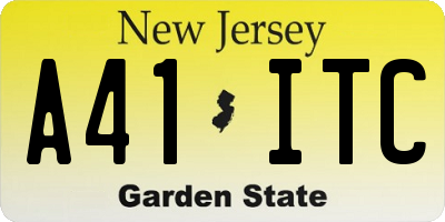 NJ license plate A41ITC