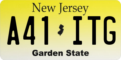 NJ license plate A41ITG