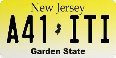 NJ license plate A41ITI