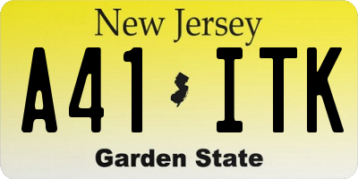 NJ license plate A41ITK