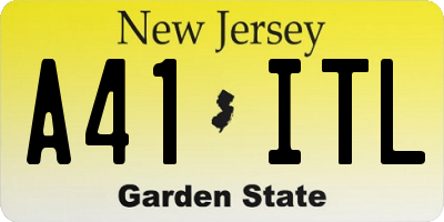 NJ license plate A41ITL