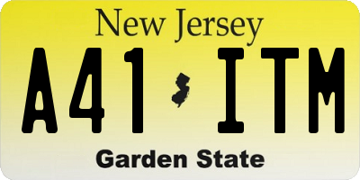 NJ license plate A41ITM