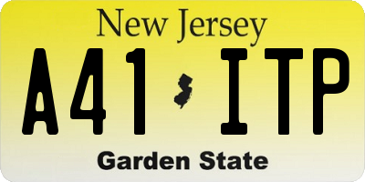 NJ license plate A41ITP