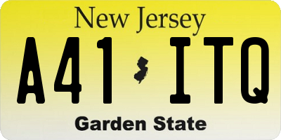 NJ license plate A41ITQ
