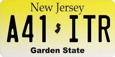 NJ license plate A41ITR