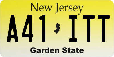NJ license plate A41ITT