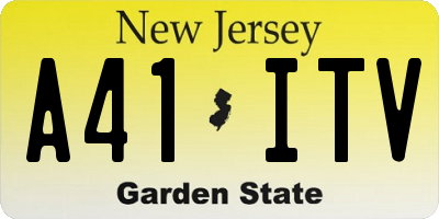 NJ license plate A41ITV