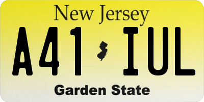 NJ license plate A41IUL