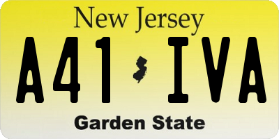 NJ license plate A41IVA