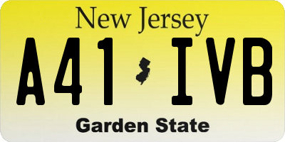 NJ license plate A41IVB