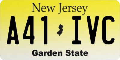 NJ license plate A41IVC