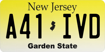 NJ license plate A41IVD