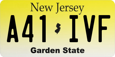 NJ license plate A41IVF