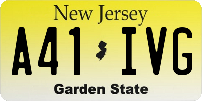 NJ license plate A41IVG