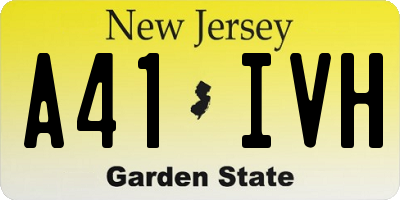 NJ license plate A41IVH