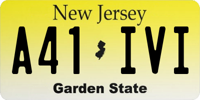 NJ license plate A41IVI