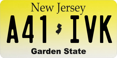 NJ license plate A41IVK