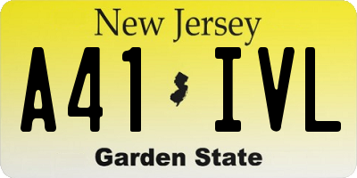 NJ license plate A41IVL