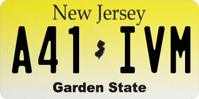 NJ license plate A41IVM