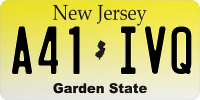 NJ license plate A41IVQ