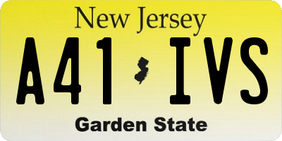 NJ license plate A41IVS