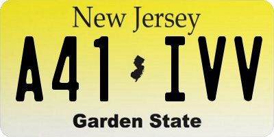 NJ license plate A41IVV