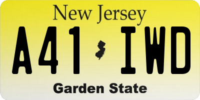 NJ license plate A41IWD